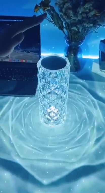 Rose Diamond Table USB Charging LED Touch Lamp- RGB Lighting with Remote Control-16 Color Changing Romantic Desk Light