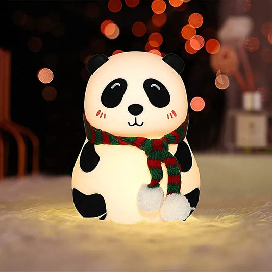 Cute Silicone Panda Lamp Colour Changing Touch Sensor Use Baby Bedroom Decor Night Lamp  (10 cm, Multicolor)